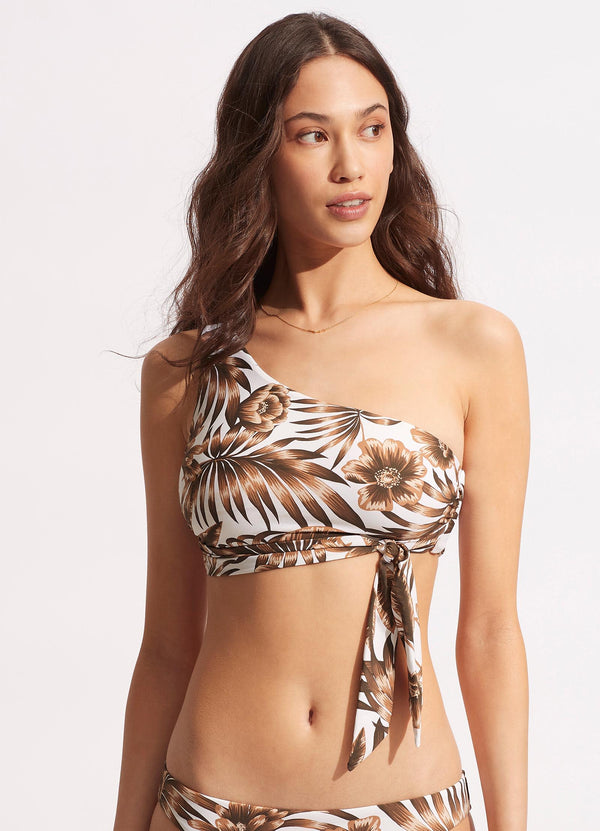 Island In The Sun One Shoulder Top - Ecru