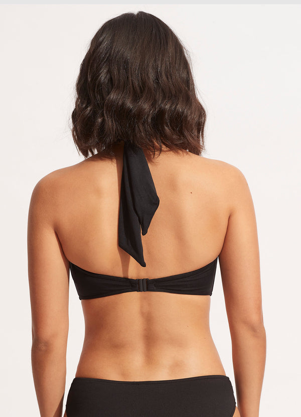 Seafolly Collective Halter Bandeau Bikini Top - Black