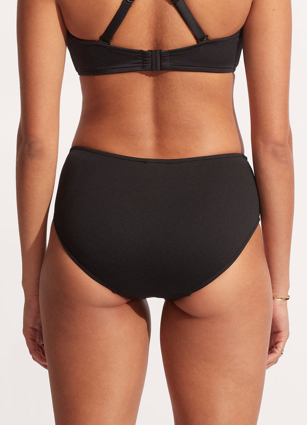 Seafolly Collective Gathered Front Retro Bikini Bottom - Black