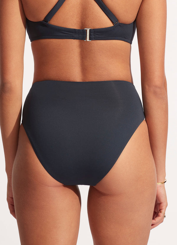 Seafolly Collective High Waisted Bikini Bottom - True Navy