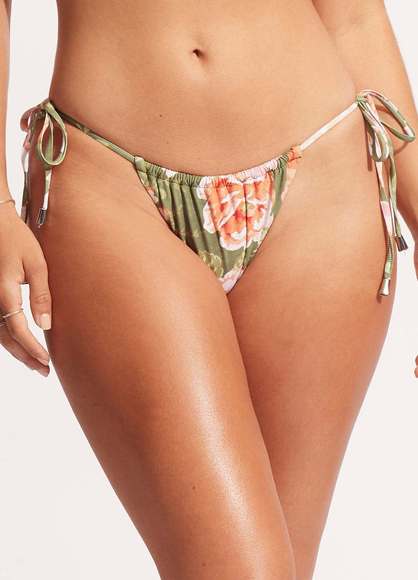 Paradise Garden DrawstringTie Side Rio Pant - Avocado