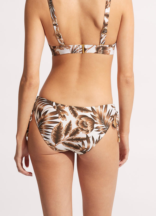 Island In The Sun Loop Tie Side Pant - Ecru