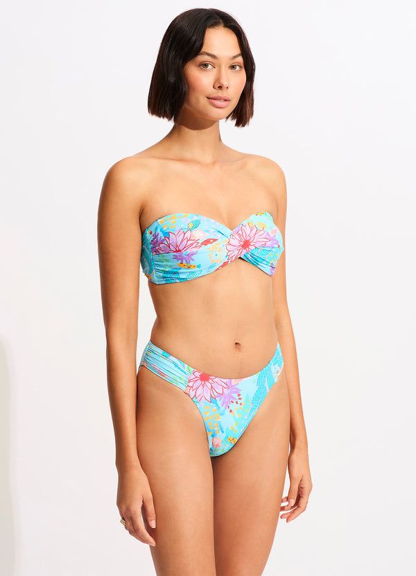 Under The Sea High Leg Bikini Bottom - Blue Mist