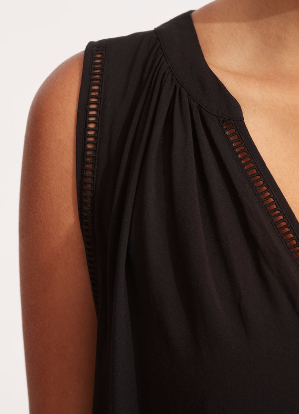 Ladder Detail Dress - Black