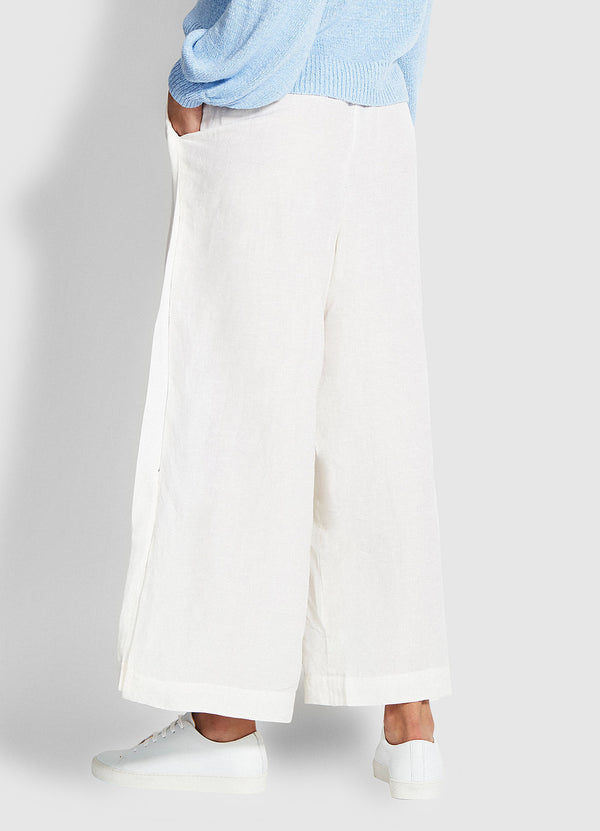 Linen Blend Beach Pant - White