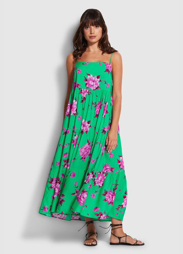 Full Bloom Tier Dress - Jade