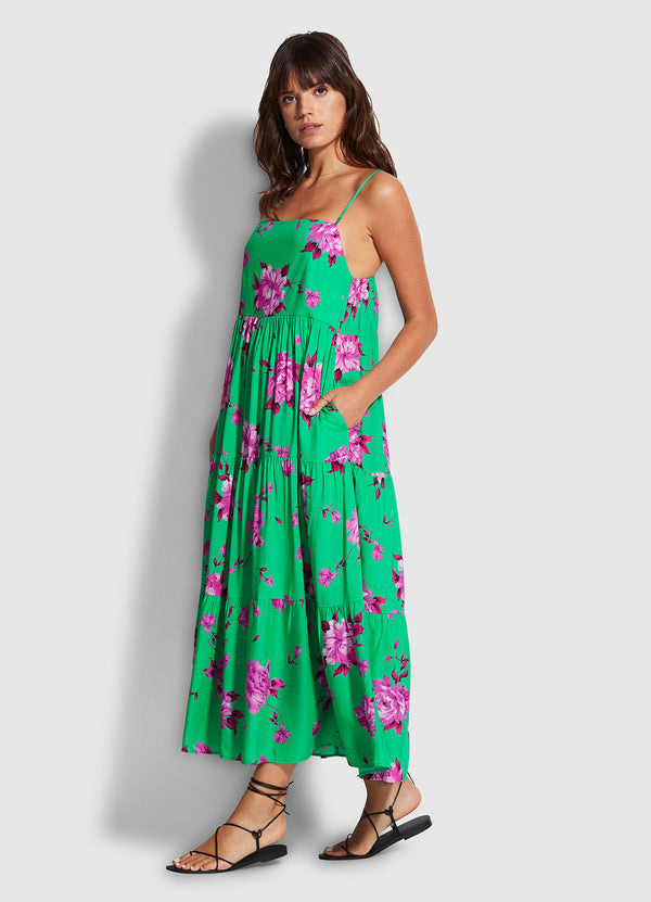 Full Bloom Tier Dress - Jade