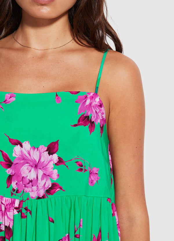Full Bloom Tier Dress - Jade