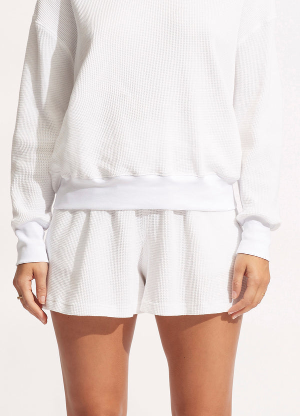 Waffle Beach Short - White