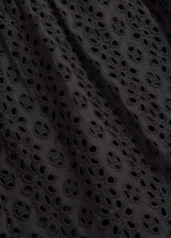 Broderie Anglaise Tiered Maxi Dress - Black