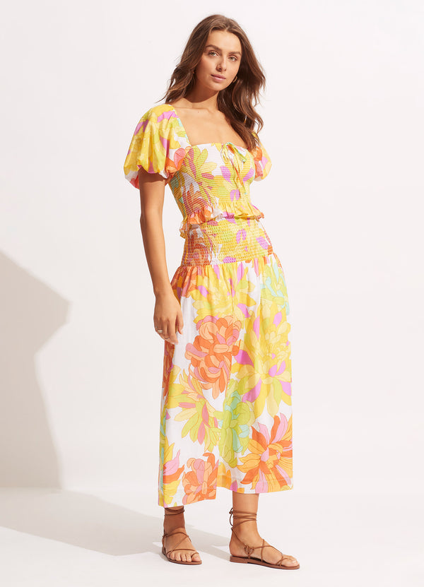 Palm Springs Shirring Top - Lime Light