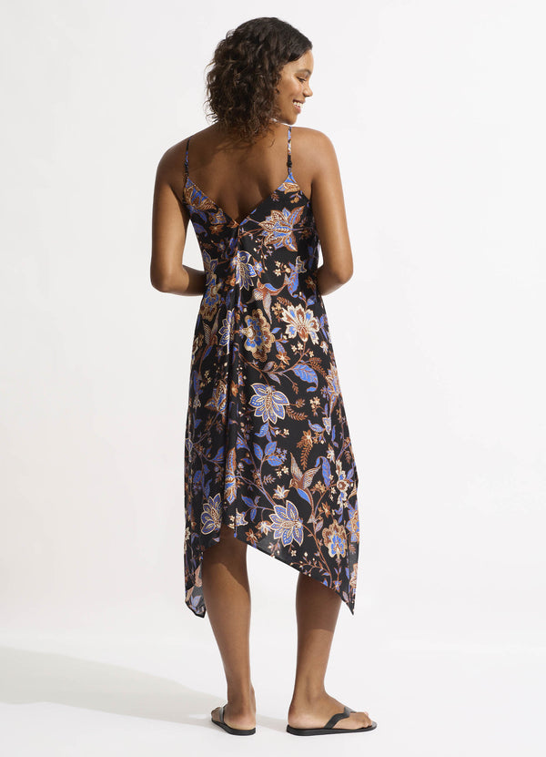 Silk Road Scarf Dress - Black