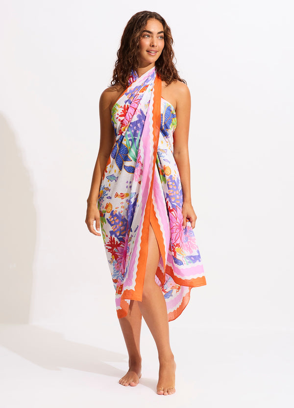 Under The Sea Sarong - White