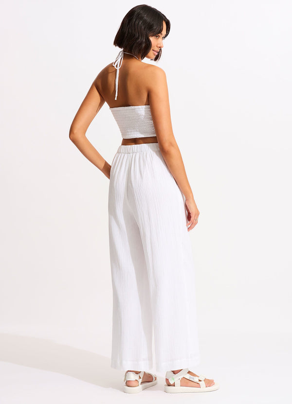 Crinkle Crop Top - White