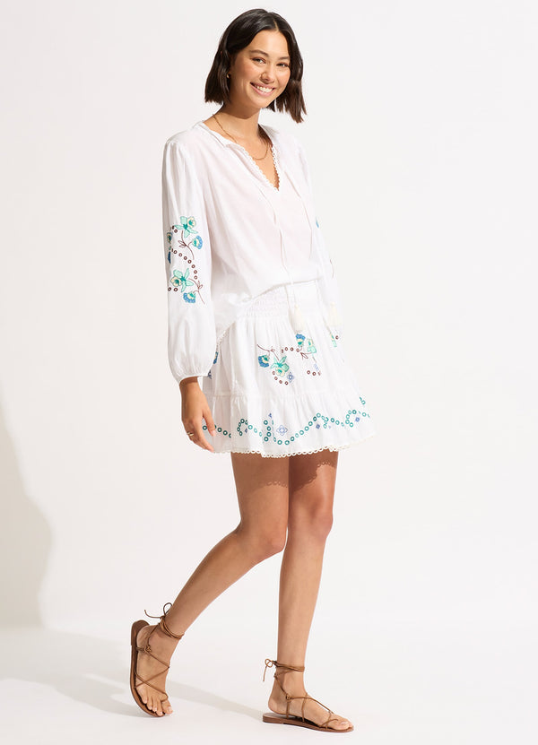 Eden Embroidery Top - White