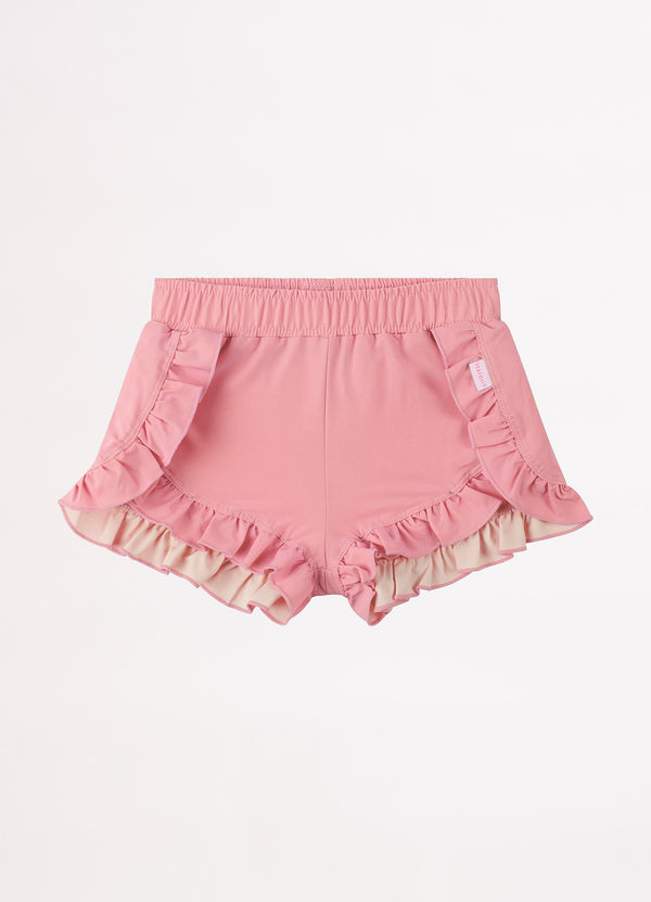 Summer Essentials Girls Ruffled Boardshorts - Rose
