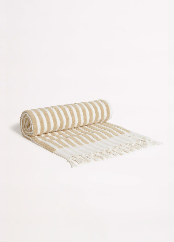 Marina Stripe Towel - Natural