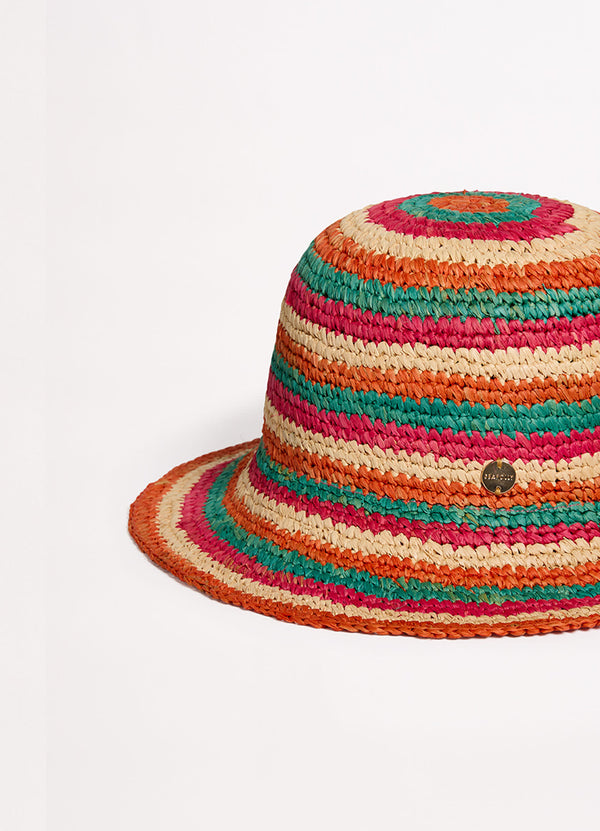 Stripe Woven Hat - Multi