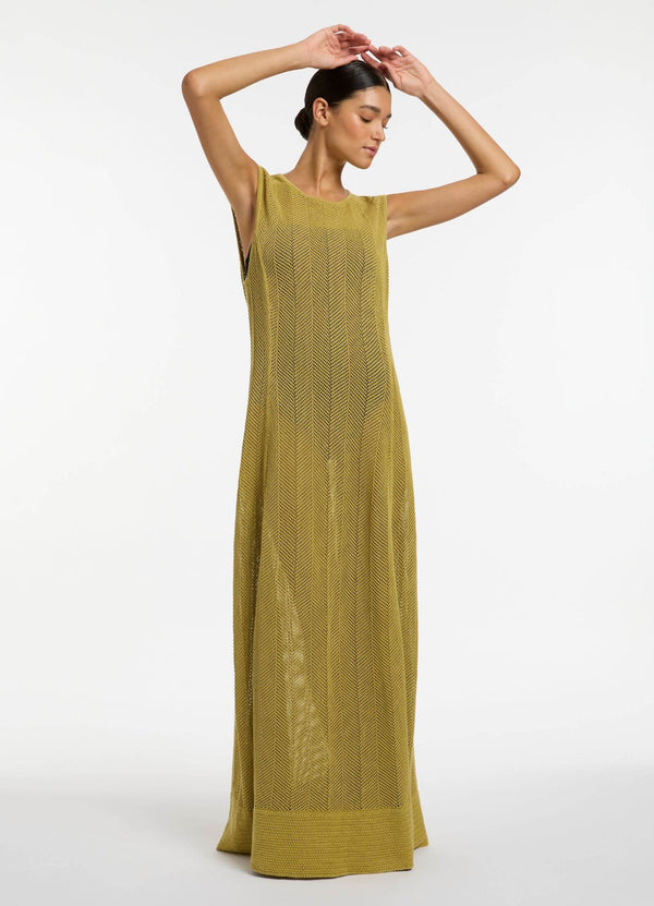 Echelle Crochet Maxi Dress - Pistachio