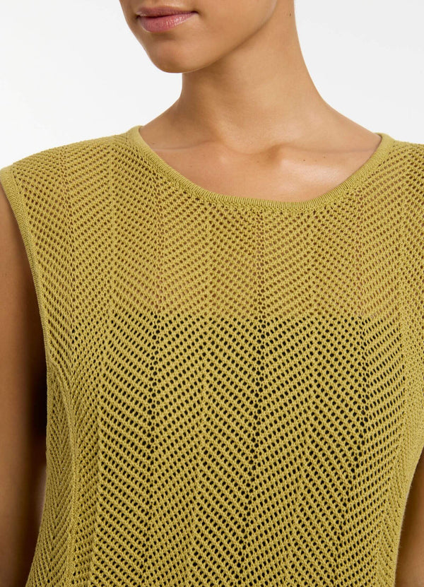 Echelle Crochet Maxi Dress - Pistachio