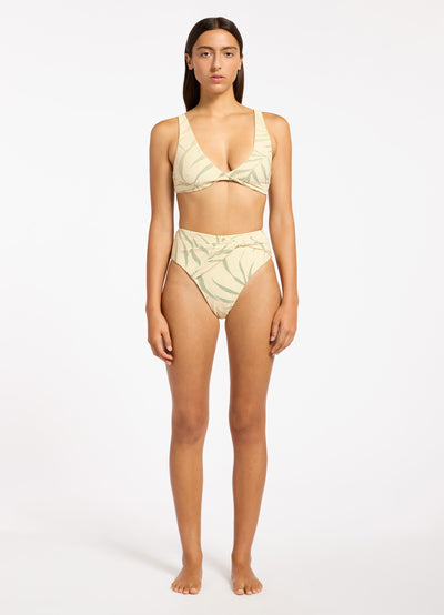 Botanic Lines High Waist High Leg Bikini Bottom