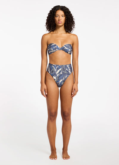 Oasis Paisley High Waist High Leg Bikini Bottom