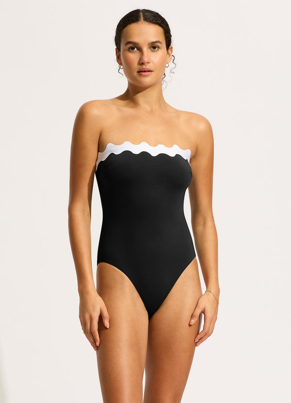 Gia Ric Rac Bandeau One Piece  - Black