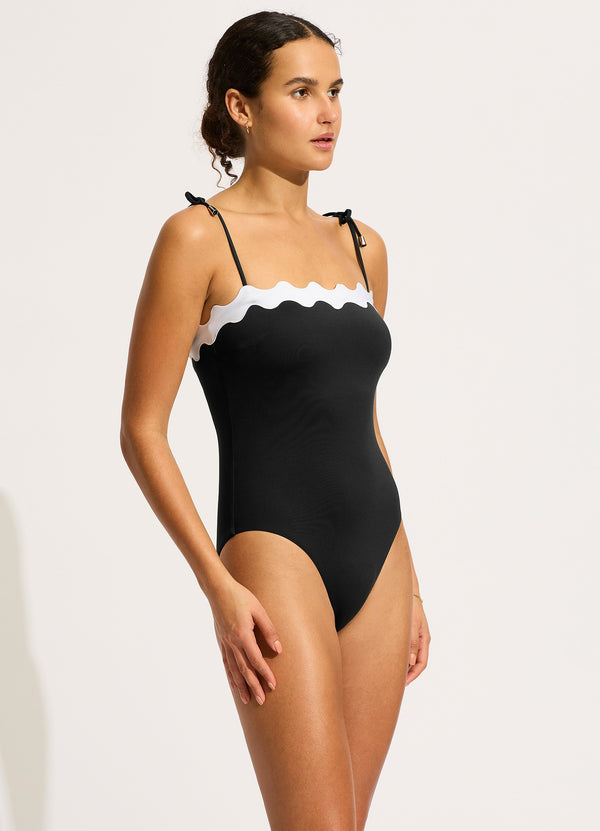 Gia Ric Rac Bandeau One Piece  - Black