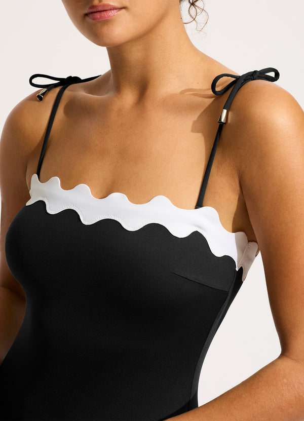 Gia Ric Rac Bandeau One Piece  - Black