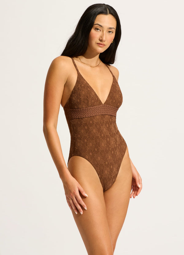 Marloe V Neck One Piece - Tiramisu