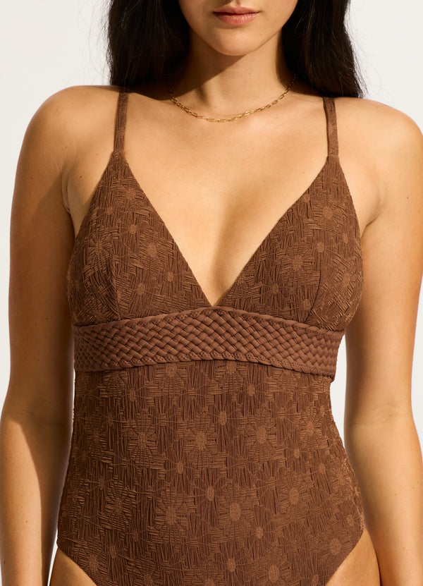 Marloe V Neck One Piece - Tiramisu