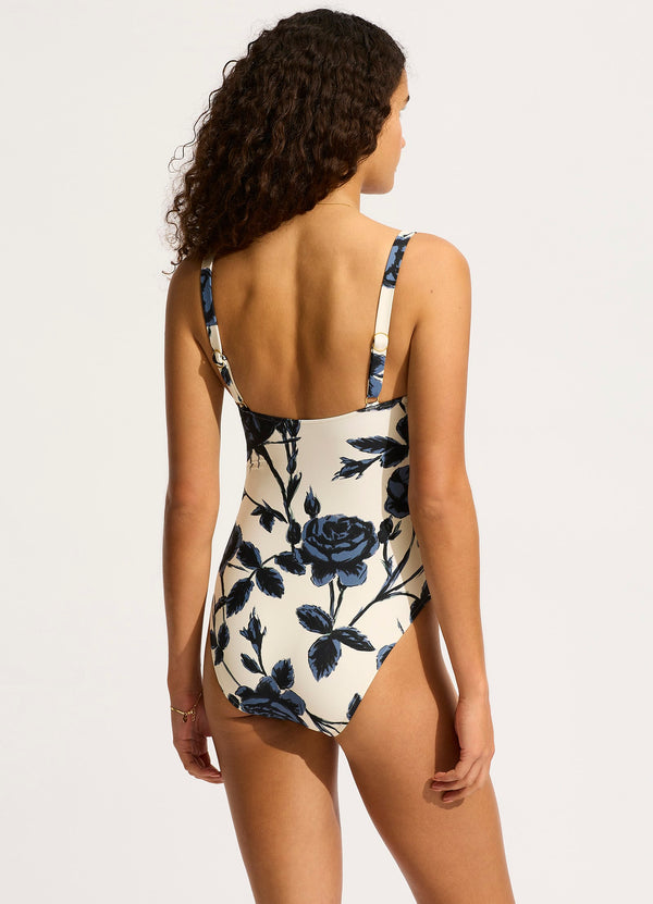 Rococo Ruched Underwire One Piece - Black