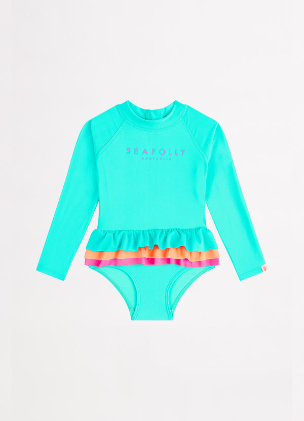 Essential Girls Colour Blocked Paddlesuit - Splash