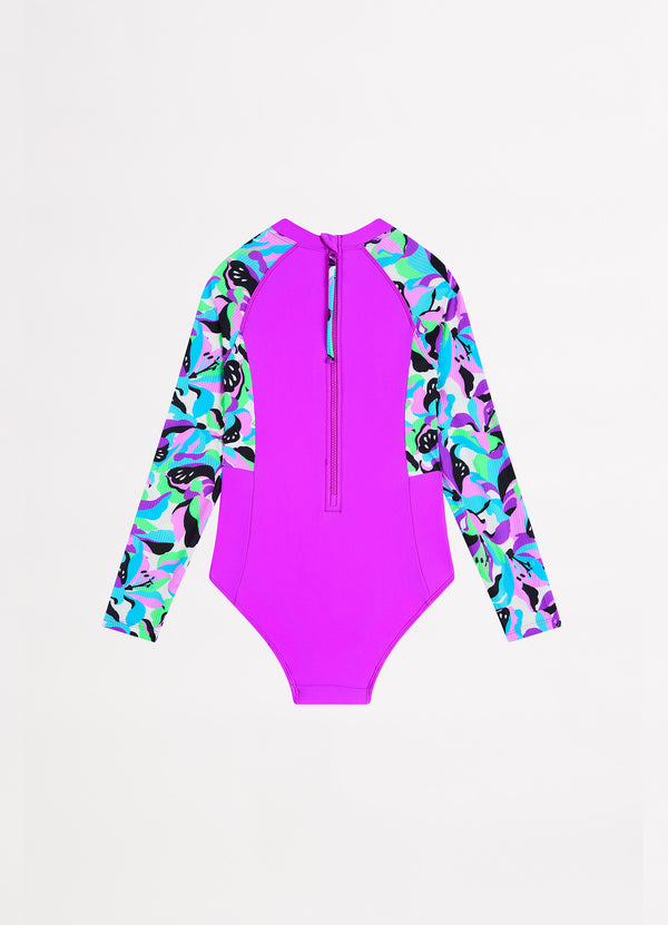 Carnivale Girls Zip Back Paddlesuit - Aster