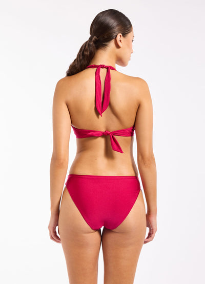 Shine Twist Front Hipster Bikini Bottom