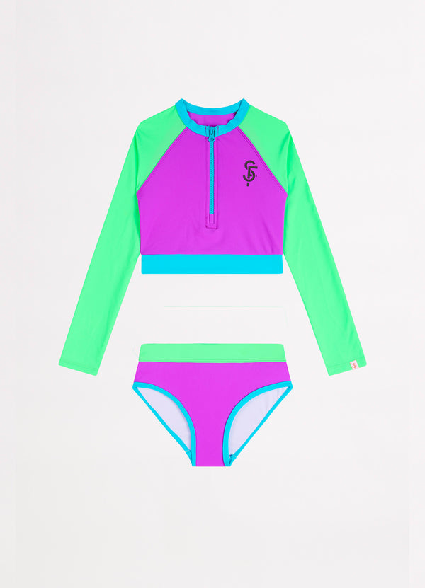 Carnivale Girls Colour Blocked Surfsuit - Col Block