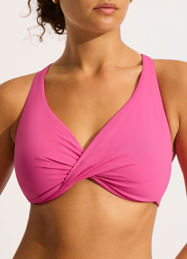 Seafolly Collective Wrap Front F Cup Bra - Hot Pink