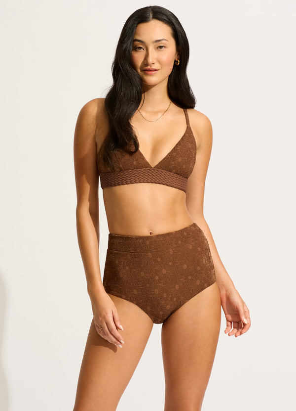 Marloe Banded Bralette Bikini Top - Tiramisu