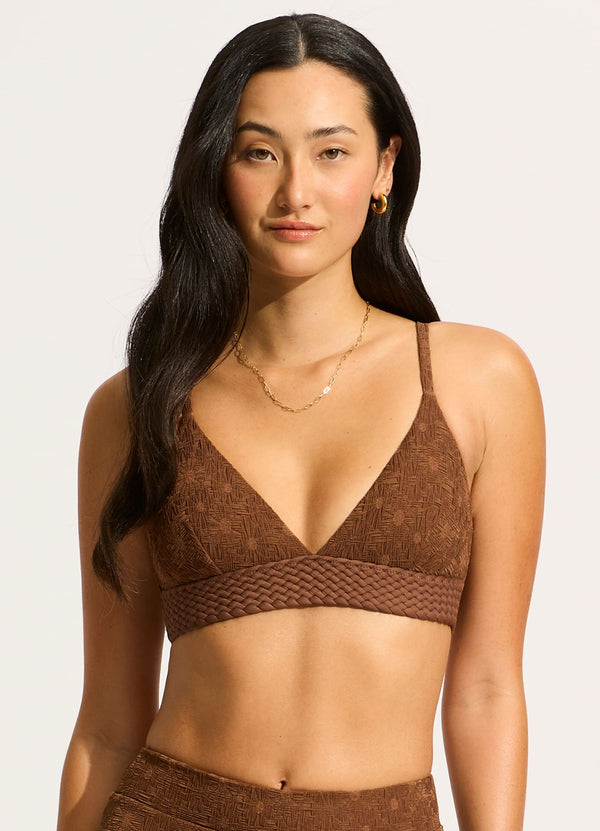 Marloe Banded Bralette Bikini Top - Tiramisu