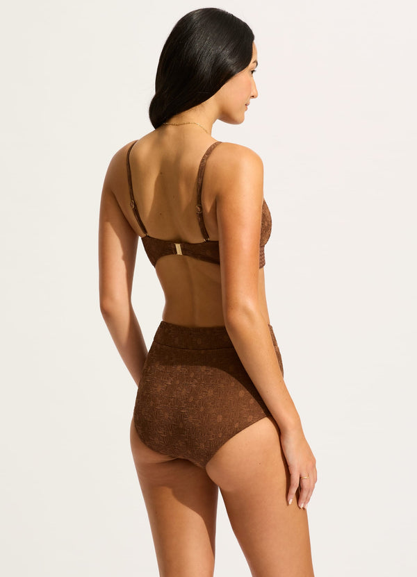 Marloe Banded Bralette Bikini Top - Tiramisu