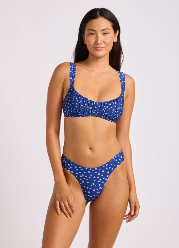 Dolce Dot Ruched Bralette Bikini Top