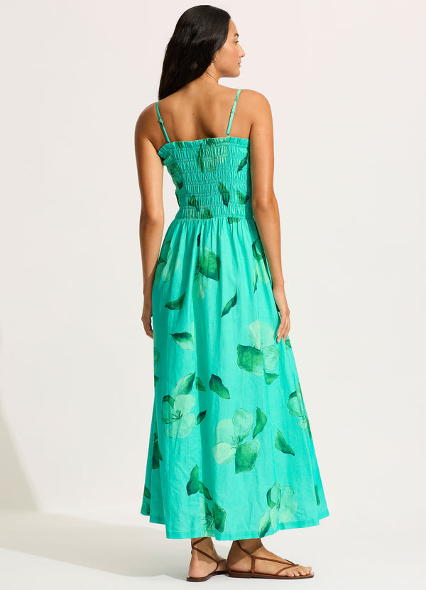 Secret Garden Shirred Maxi Dress - Jade