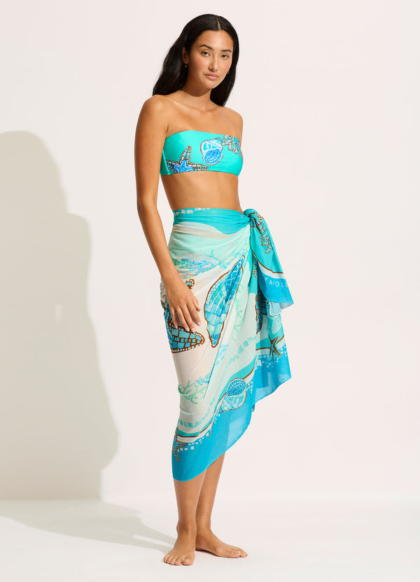 La Mer Sarong - Aquatic Blue