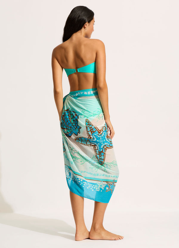 La Mer Sarong - Aquatic Blue