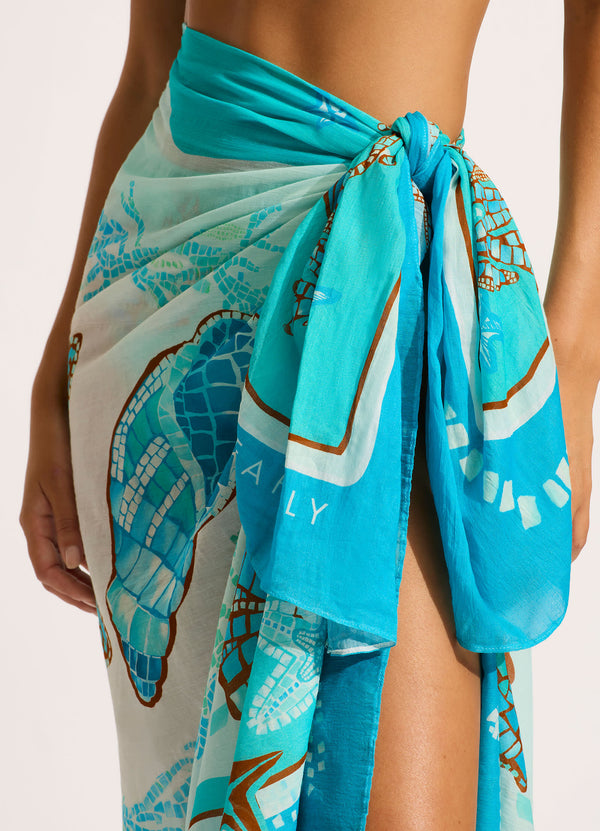 La Mer Sarong - Aquatic Blue