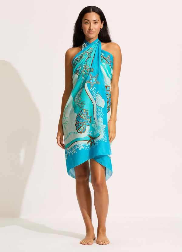 La Mer Sarong - Aquatic Blue