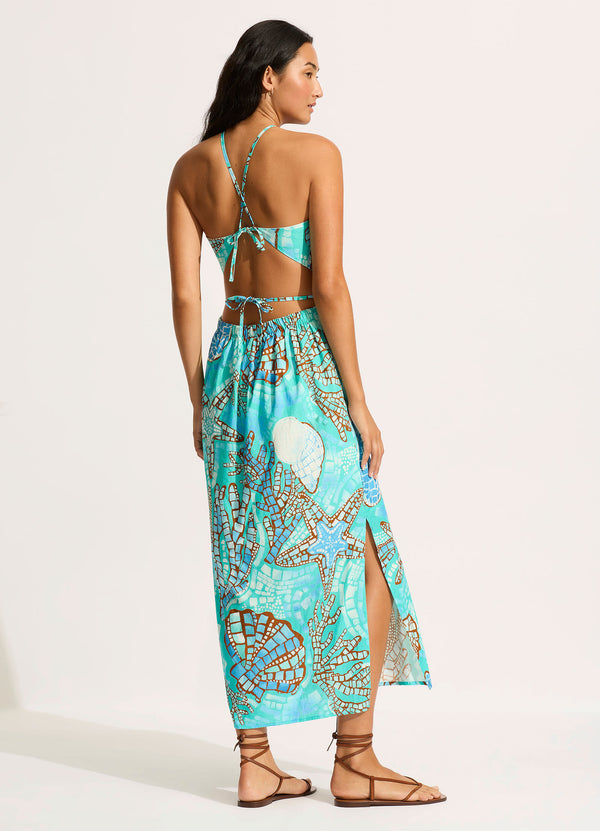 La Mer Cut Out Maxi Dress - Aquatic Blue