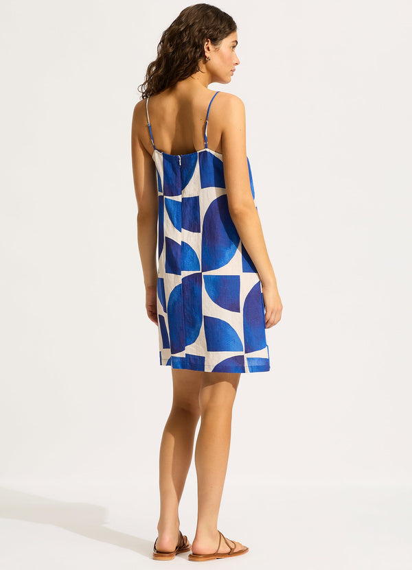 Sunray Bandeau Mini Dress - Ultramarine