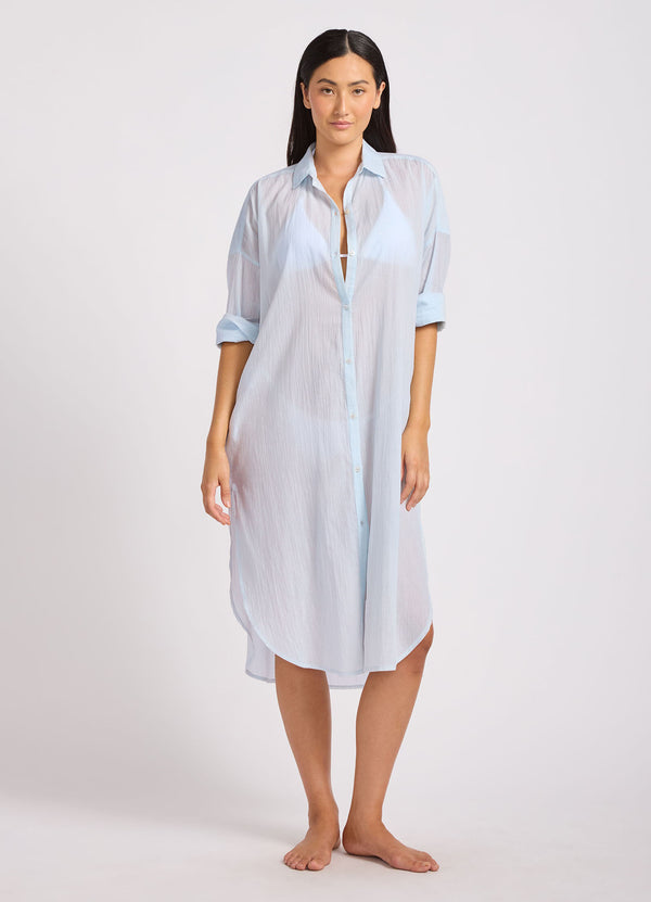 Cotton Voile Shirt Dress