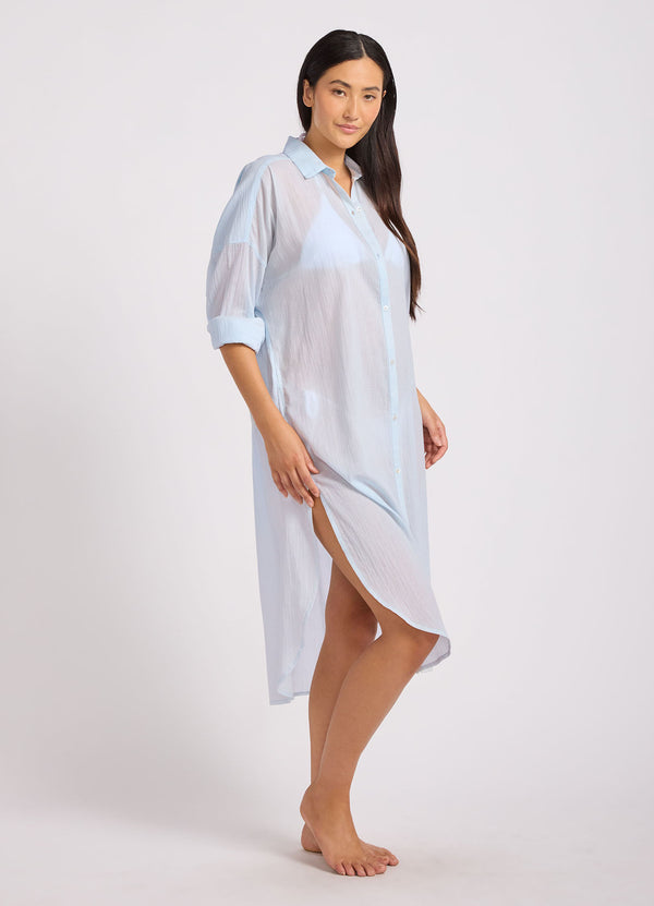 Cotton Voile Shirt Dress